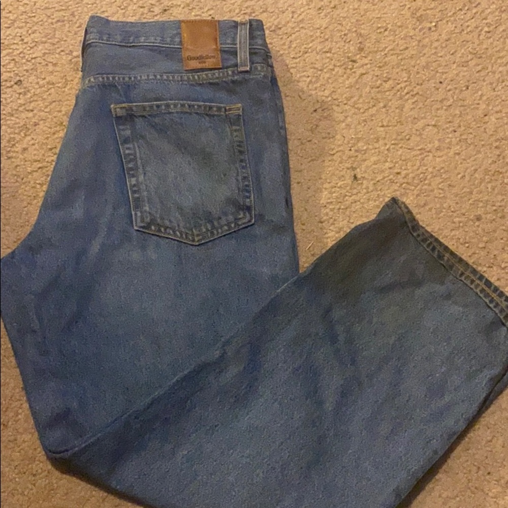 Good fellow men’s jeans, worn